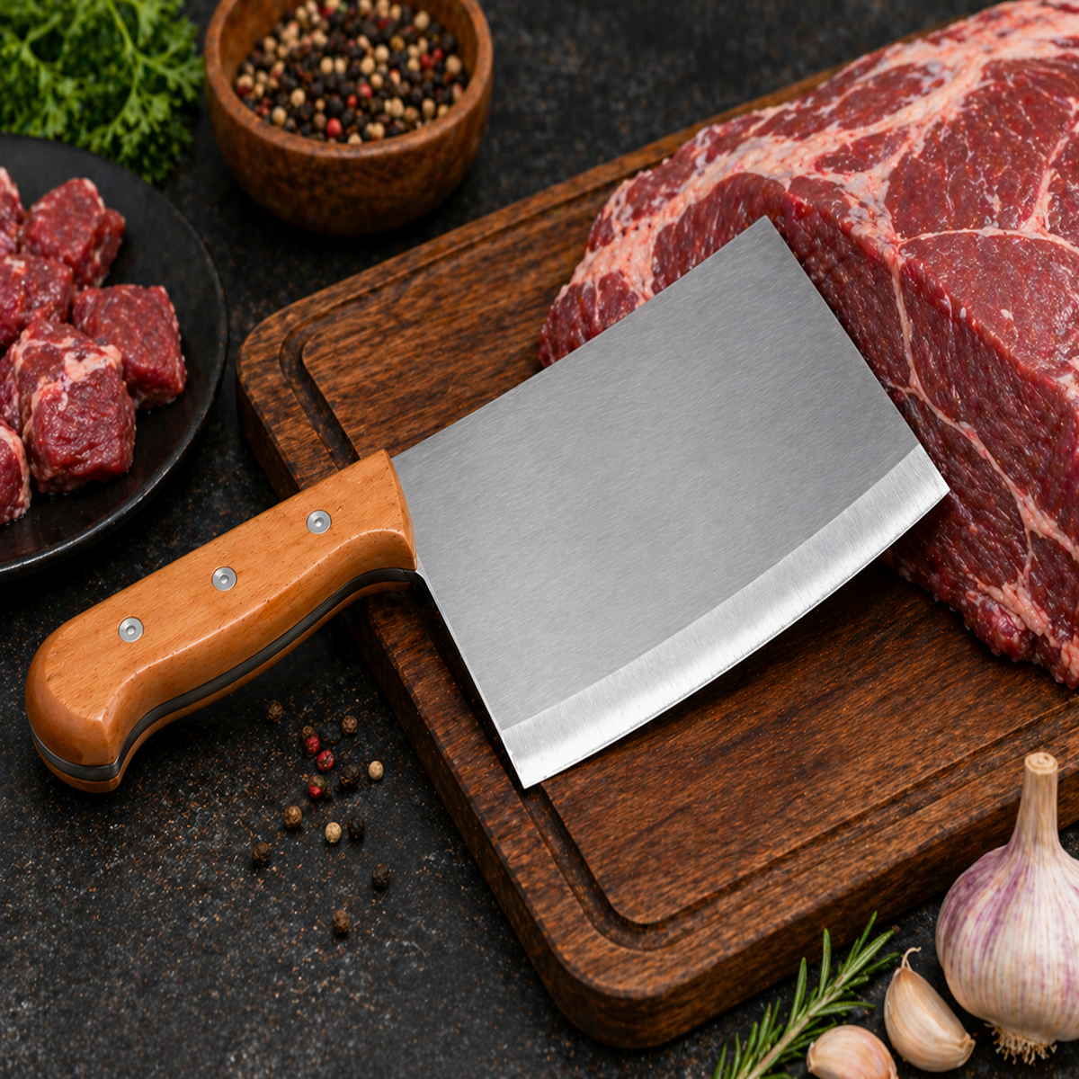 Barda 36 cm cu Lama din Inox si Maner din Lemn, Unealta pentru Gospodarie