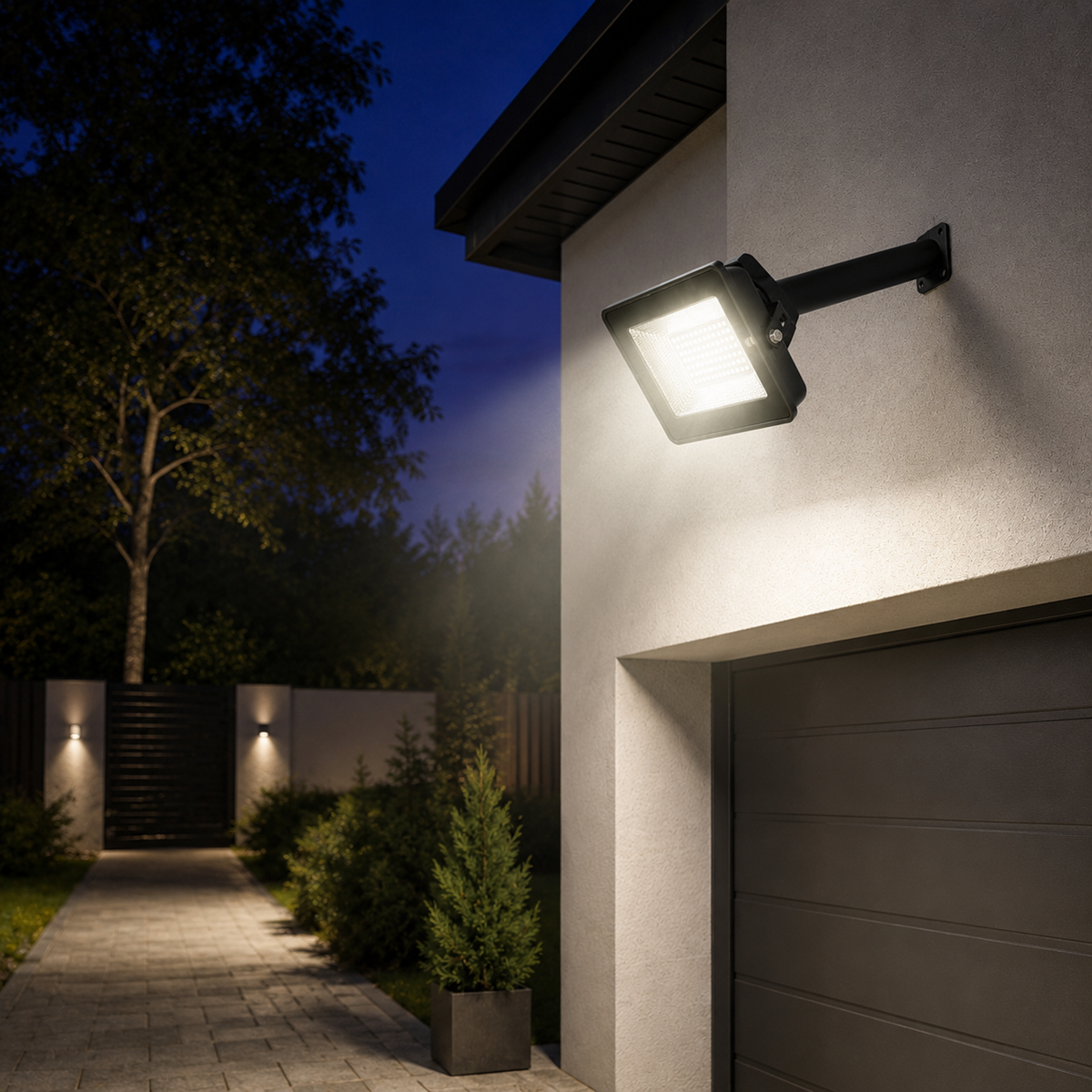 Suport Lampa Stradala pentru Stalp, Metal Negru, Unghi 25° – Montaj Exterior Rezistent