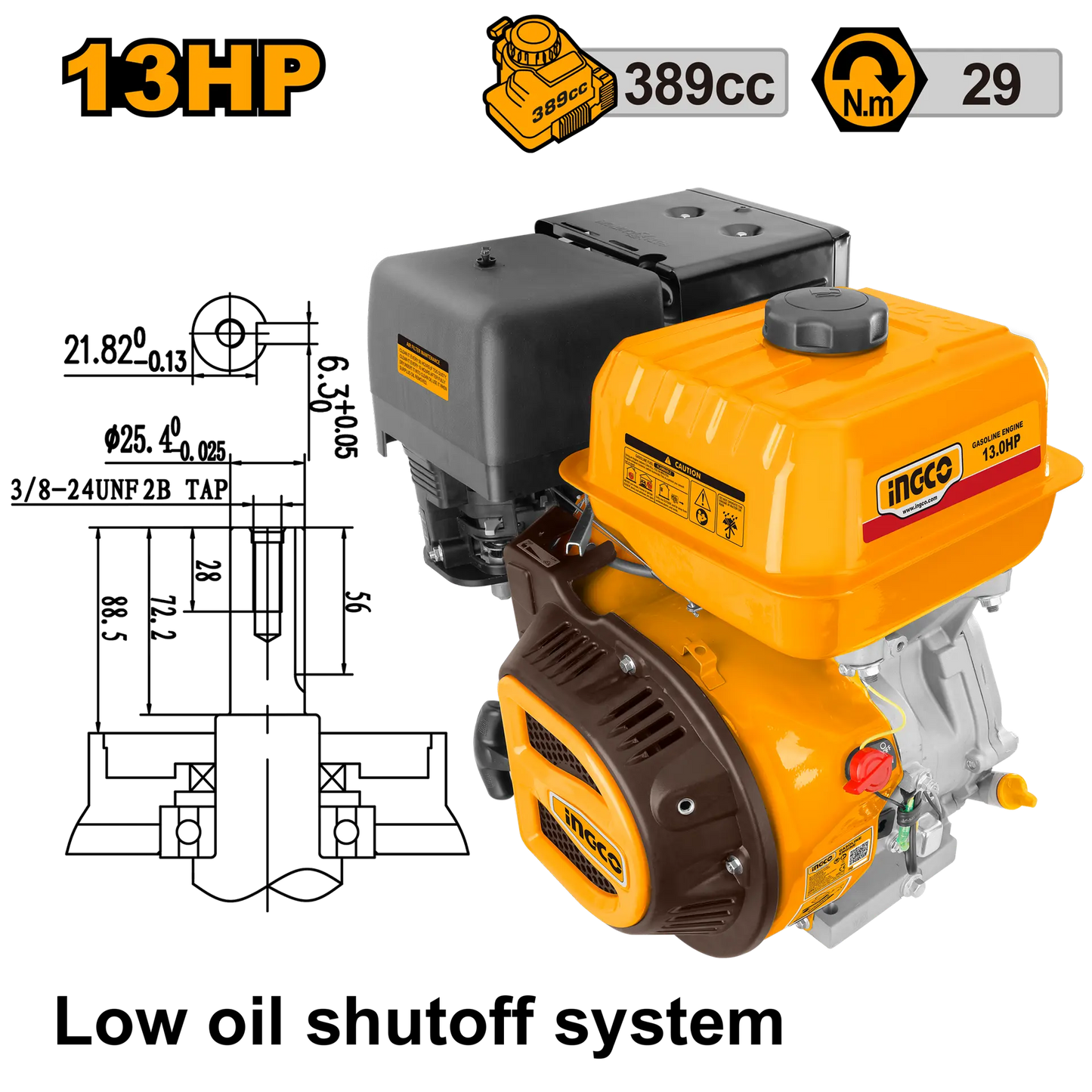 Motor profesional pe benzina Benzina 13 HP, 3600 RPM
