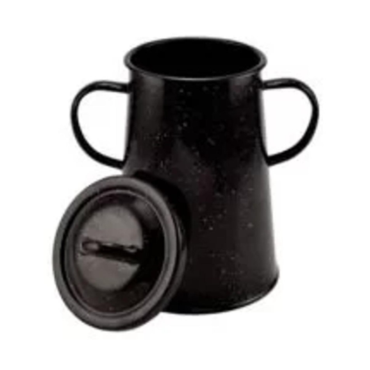 Garnita Emailata pentru Untura cu Capac 2 Litri Negru